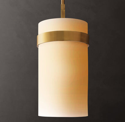 Milk Glass Column Pendant