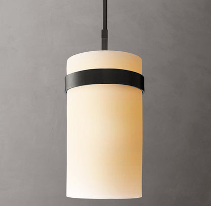 Milk Glass Column Pendant
