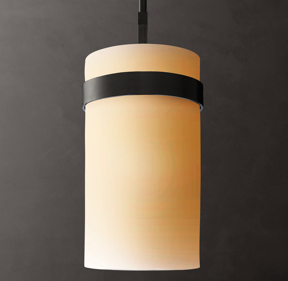 Milk Glass Column Pendant