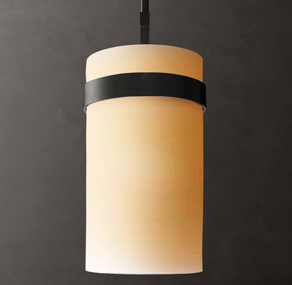 Milk Glass Column Pendant