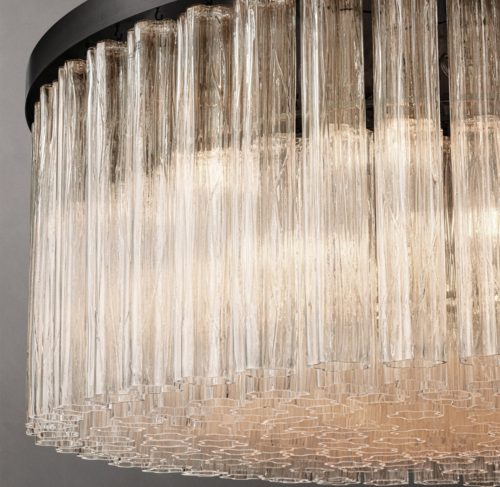 Monumental Blown Glass Crown Chandelier
