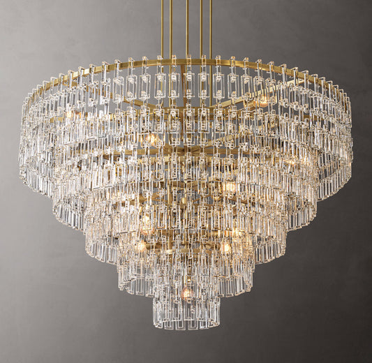 Monumental Linked Crystal Cascade Chandelier