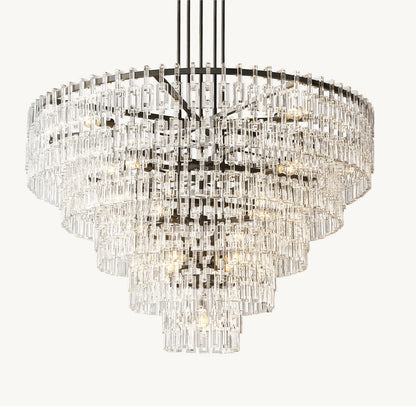 Monumental Linked Crystal Cascade Chandelier