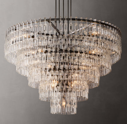 Monumental Linked Crystal Cascade Chandelier