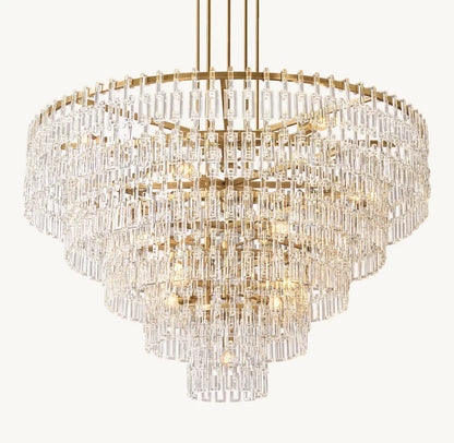 Monumental Linked Crystal Cascade Chandelier