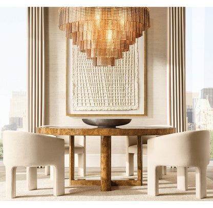 Monumental Textured Smoke Glass Chandelier