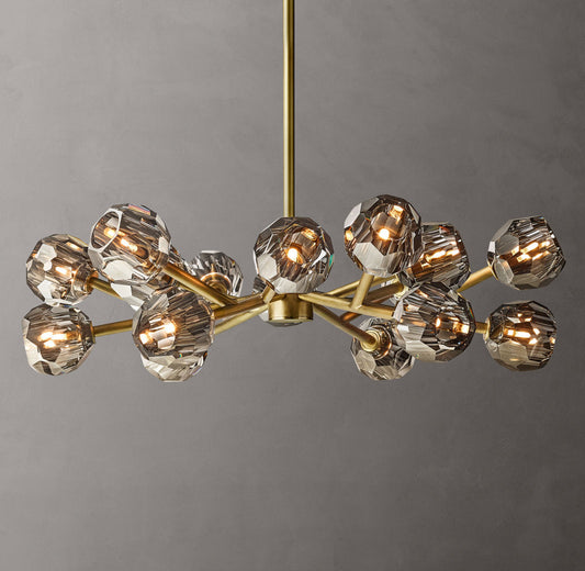 Nocturne Smoke Crystal Halo Chandelier