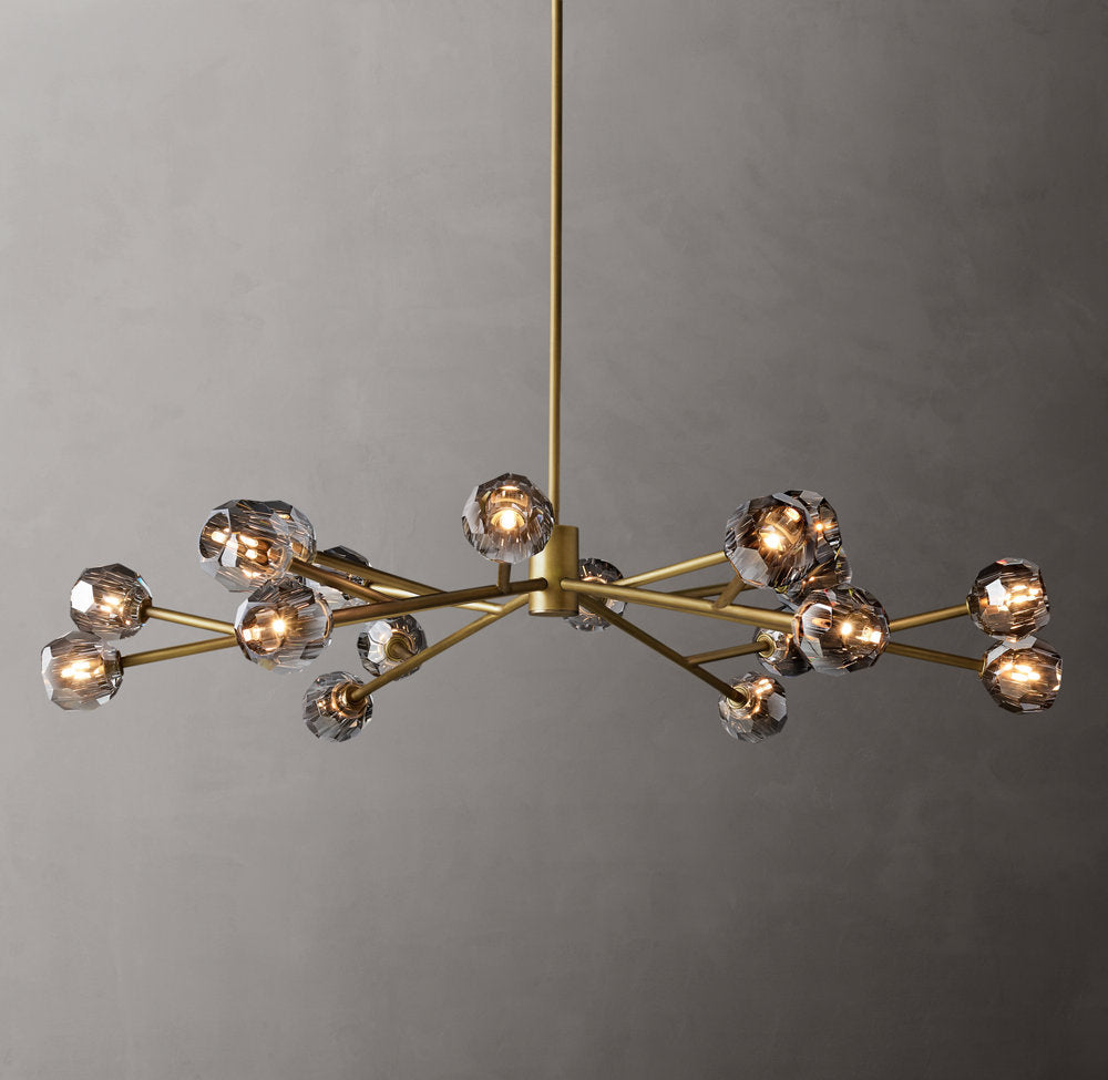 Obsidian Facet Crystal Ring Chandelier