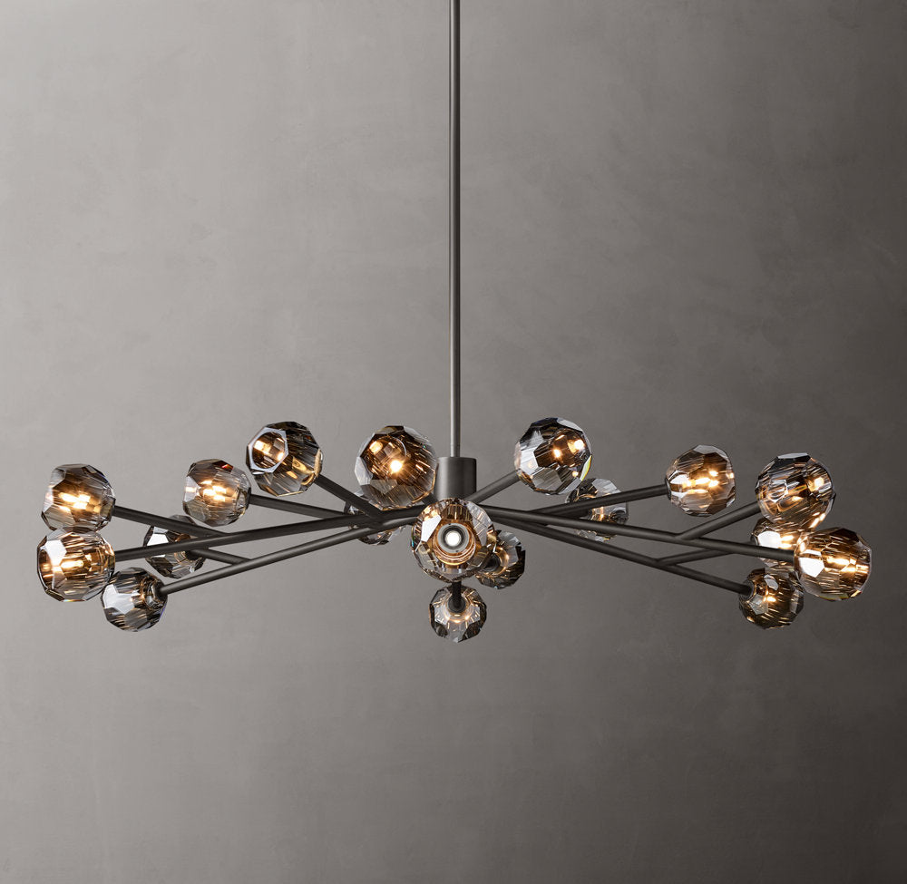 Obsidian Facet Crystal Ring Chandelier