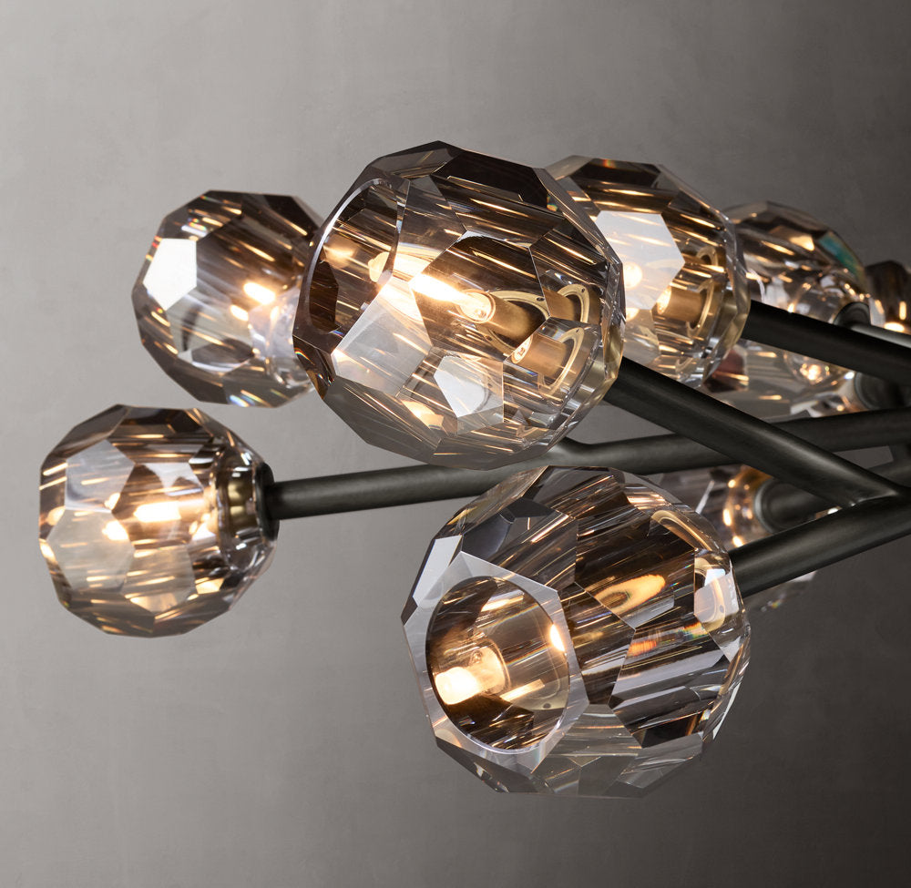 Obsidian Facet Crystal Ring Chandelier
