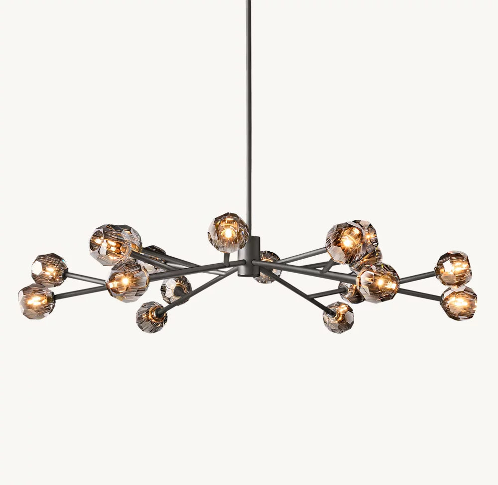 Obsidian Facet Crystal Ring Chandelier