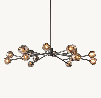 Obsidian Facet Crystal Ring Chandelier
