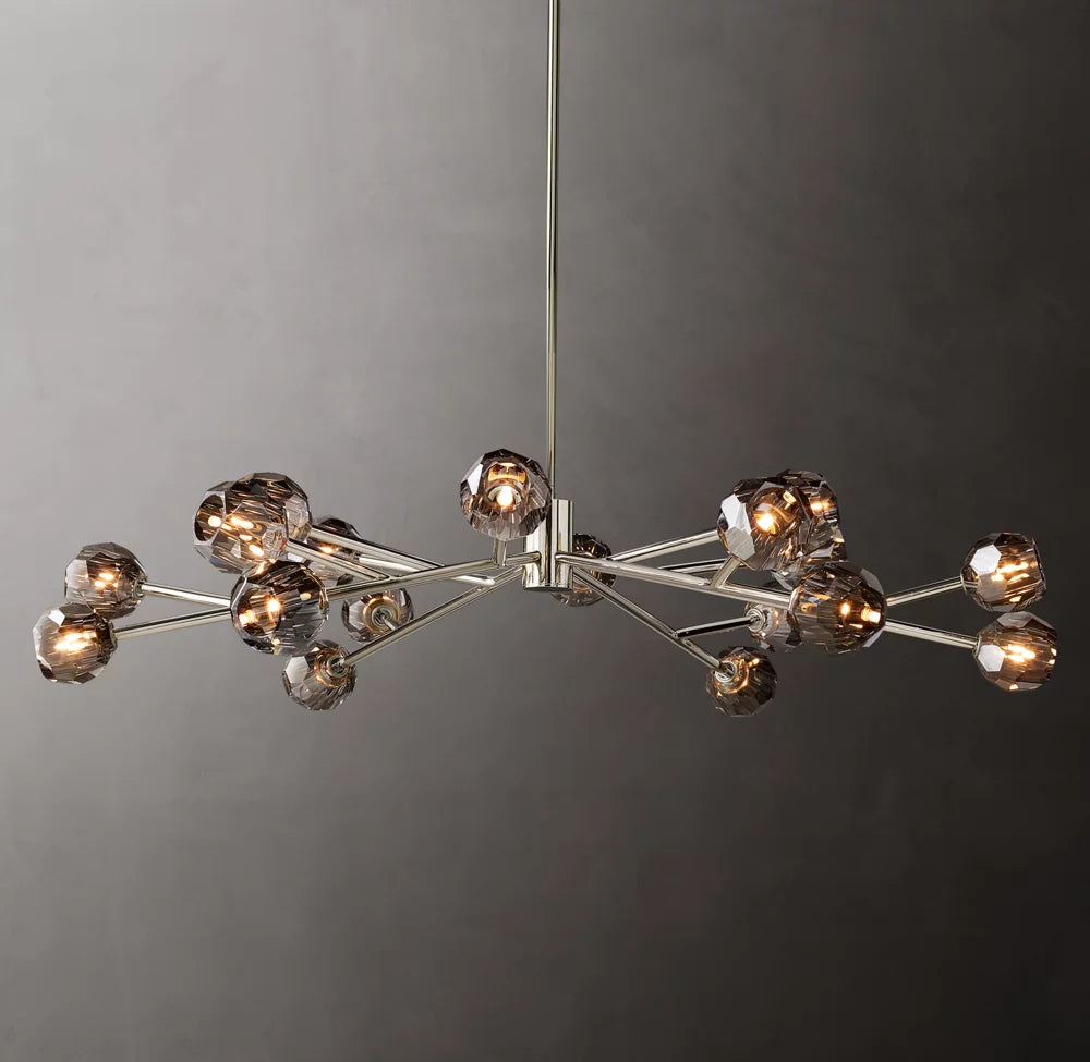 Obsidian Facet Crystal Ring Chandelier