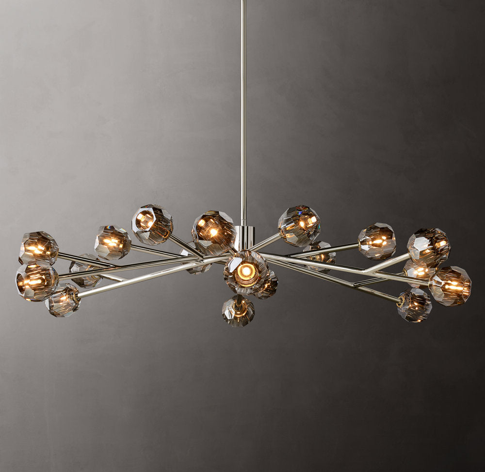 Obsidian Facet Crystal Ring Chandelier