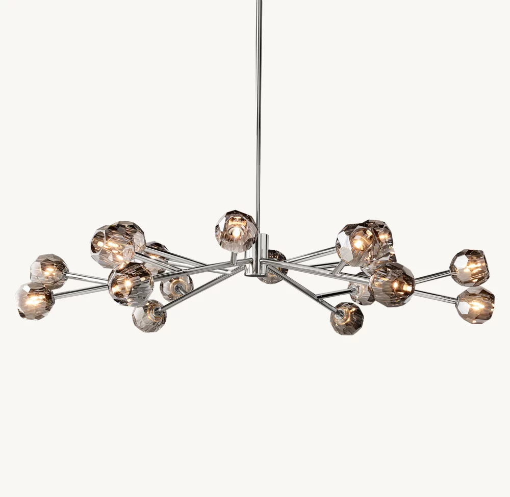 Obsidian Facet Crystal Ring Chandelier