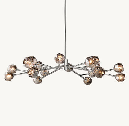 Obsidian Facet Crystal Ring Chandelier