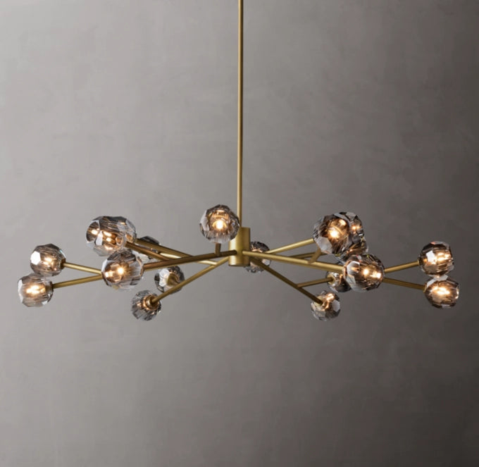 Obsidian Facet Crystal Ring Chandelier