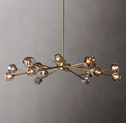 Obsidian Facet Crystal Ring Chandelier