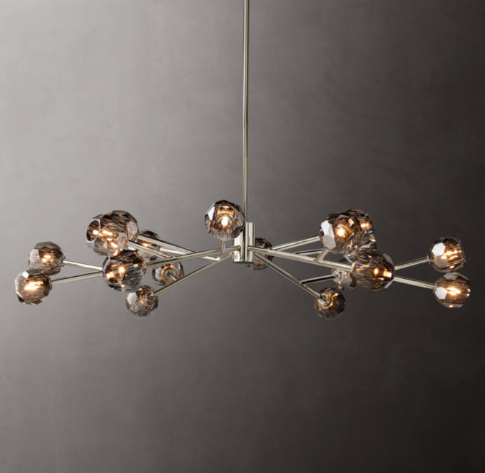 Obsidian Facet Crystal Ring Chandelier