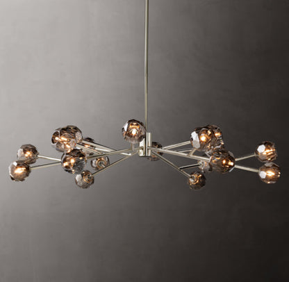 Obsidian Facet Crystal Ring Chandelier
