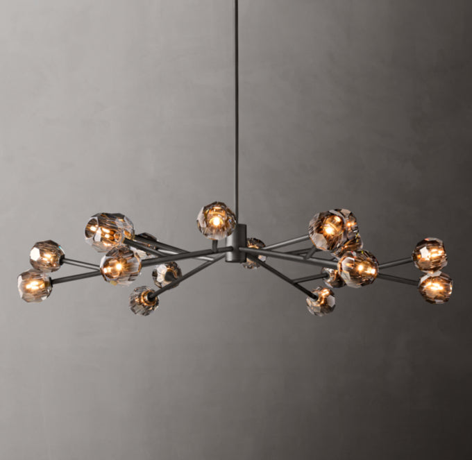 Obsidian Facet Crystal Ring Chandelier