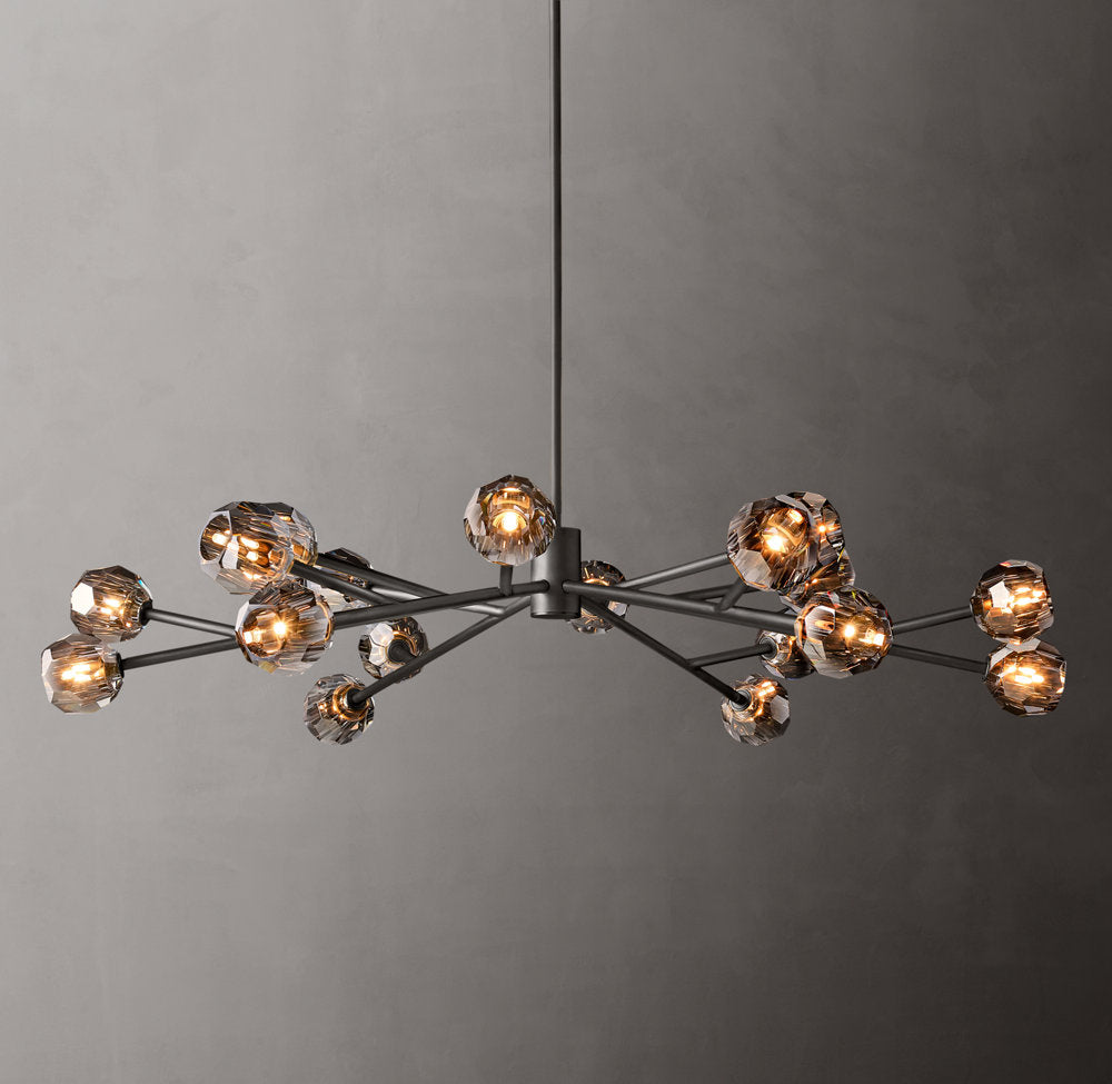 Obsidian Facet Crystal Ring Chandelier