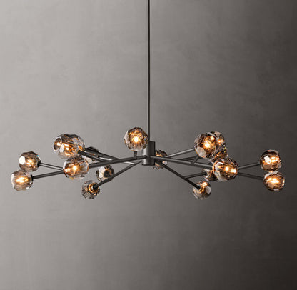 Obsidian Facet Crystal Ring Chandelier
