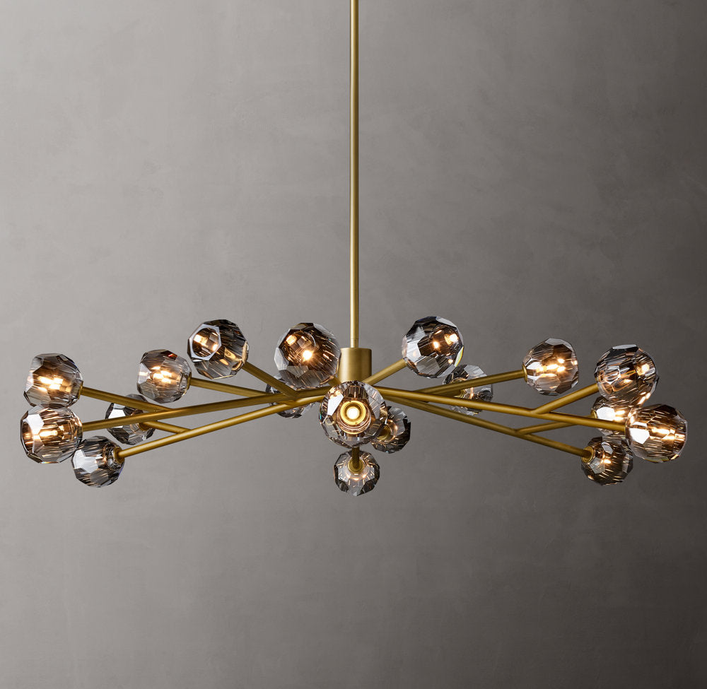 Obsidian Facet Crystal Ring Chandelier