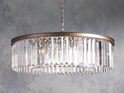 Oil-Rubbed Crystal Deco Chandelier