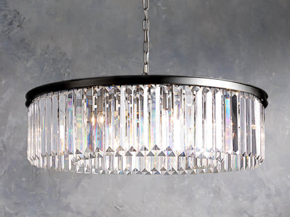Oil-Rubbed Crystal Deco Chandelier