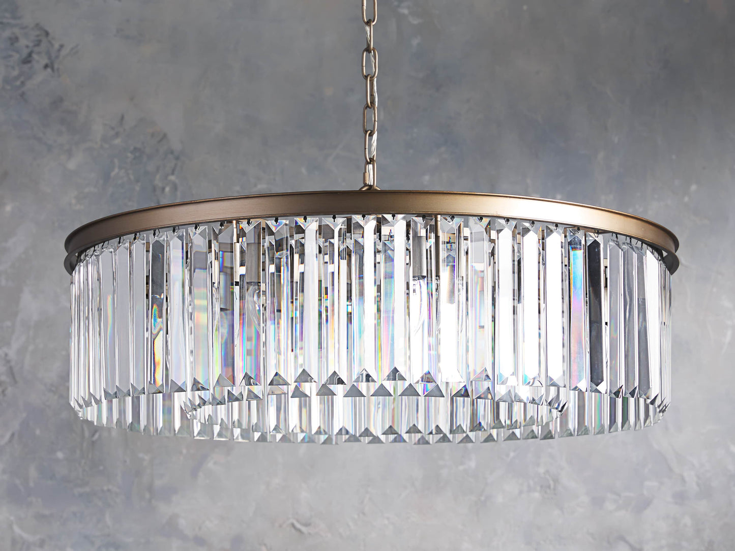 Oil-Rubbed Crystal Deco Chandelier
