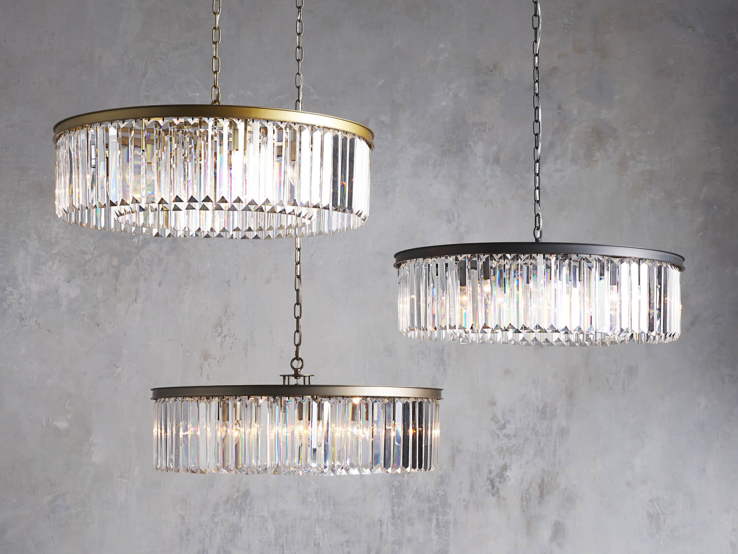 Oil-Rubbed Crystal Deco Chandelier