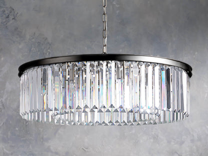 Oil-Rubbed Crystal Deco Chandelier