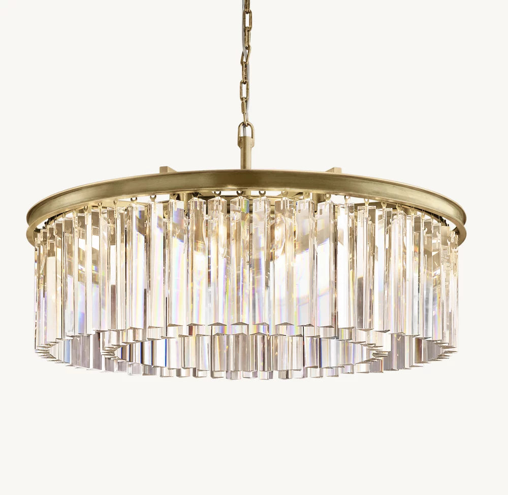 Optical Prism Drum Chandelier