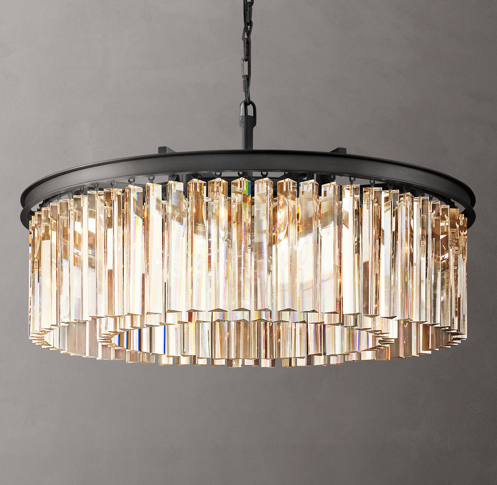 Optical Prism Drum Chandelier