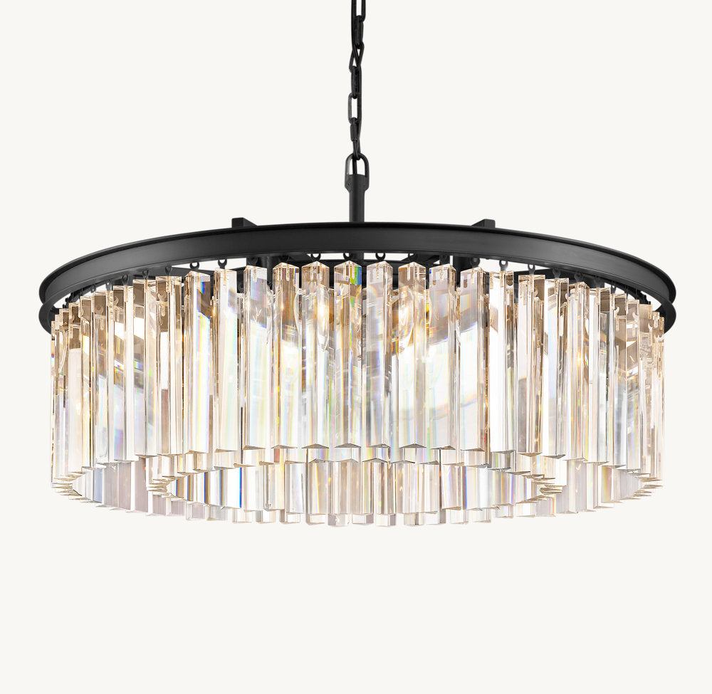 Optical Prism Drum Chandelier