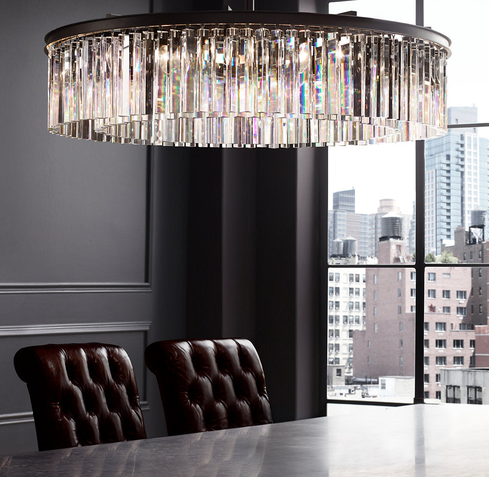 Optical Prism Drum Chandelier