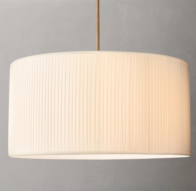 Pleated Silk Drum Pendant