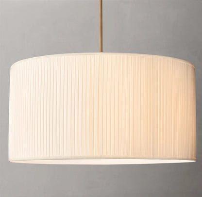 Pleated Silk Drum Pendant