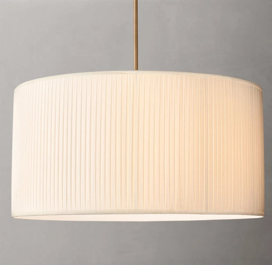 Pleated Silk Drum Pendant