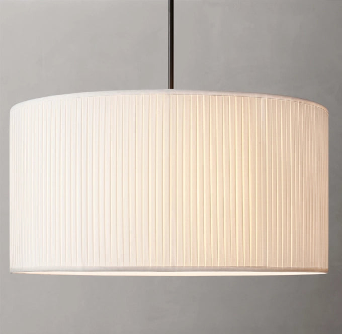 Pleated Silk Drum Pendant