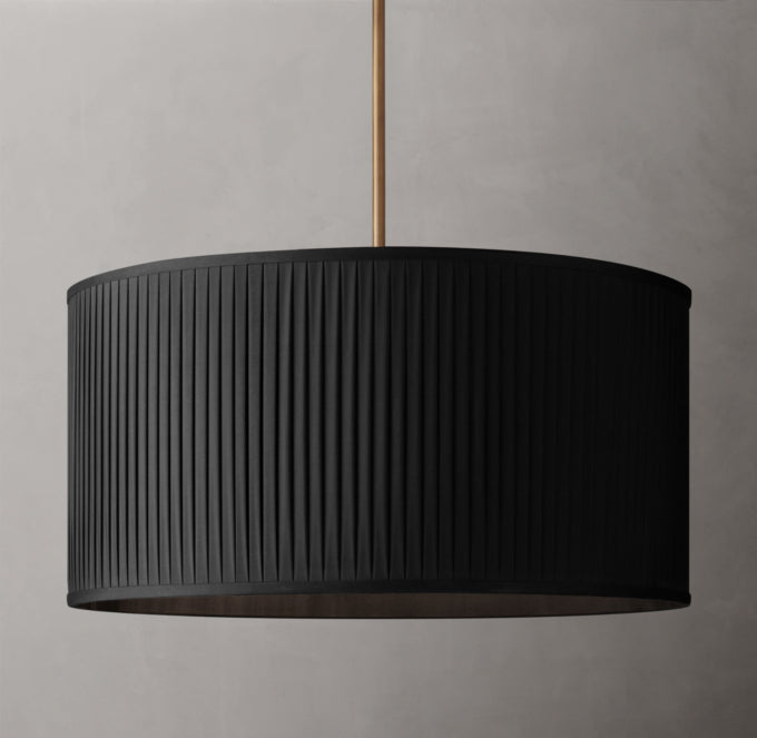 Pleated Silk Drum Pendant