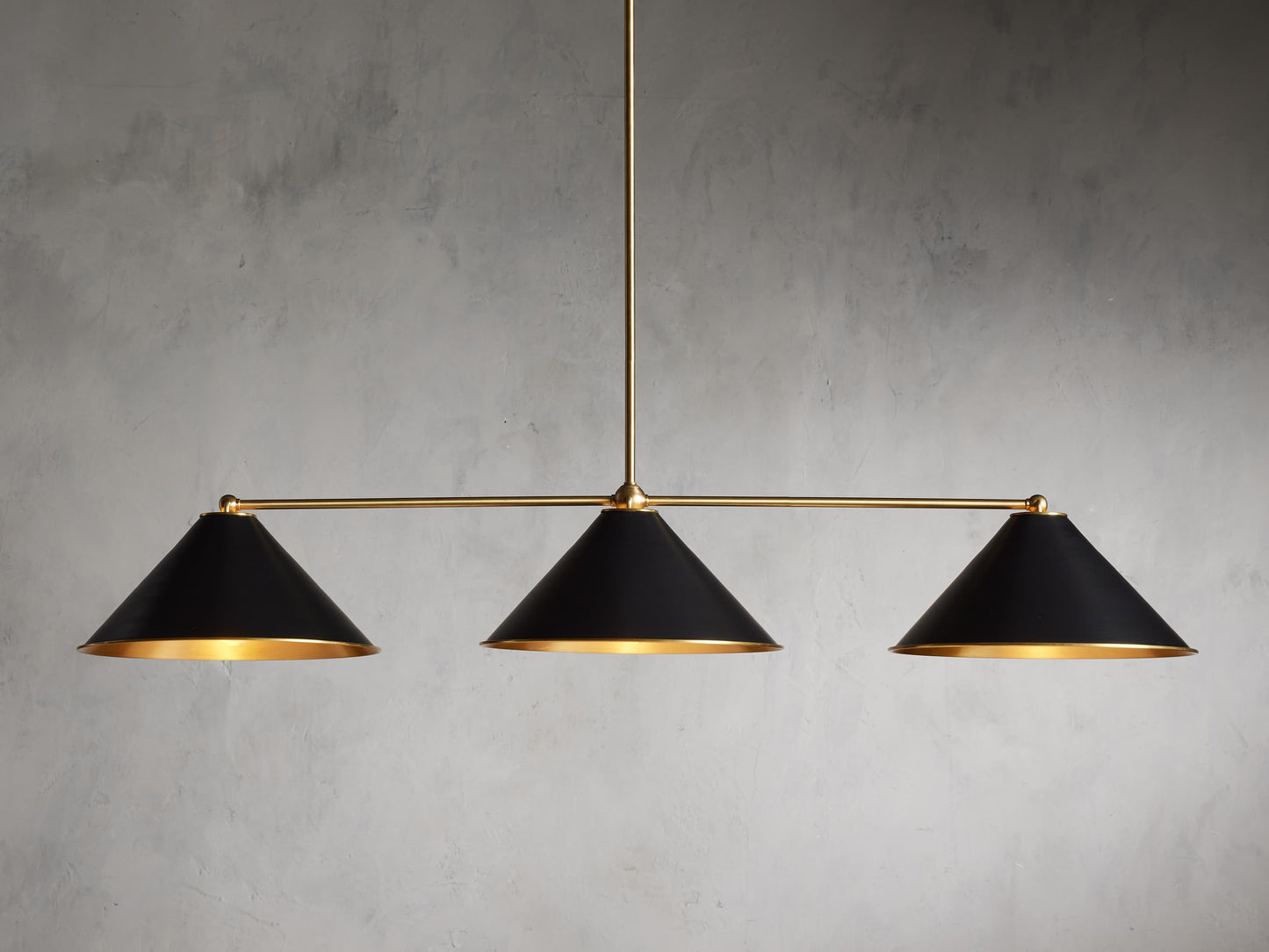 Polished Brass Cone Bar Chandelier
