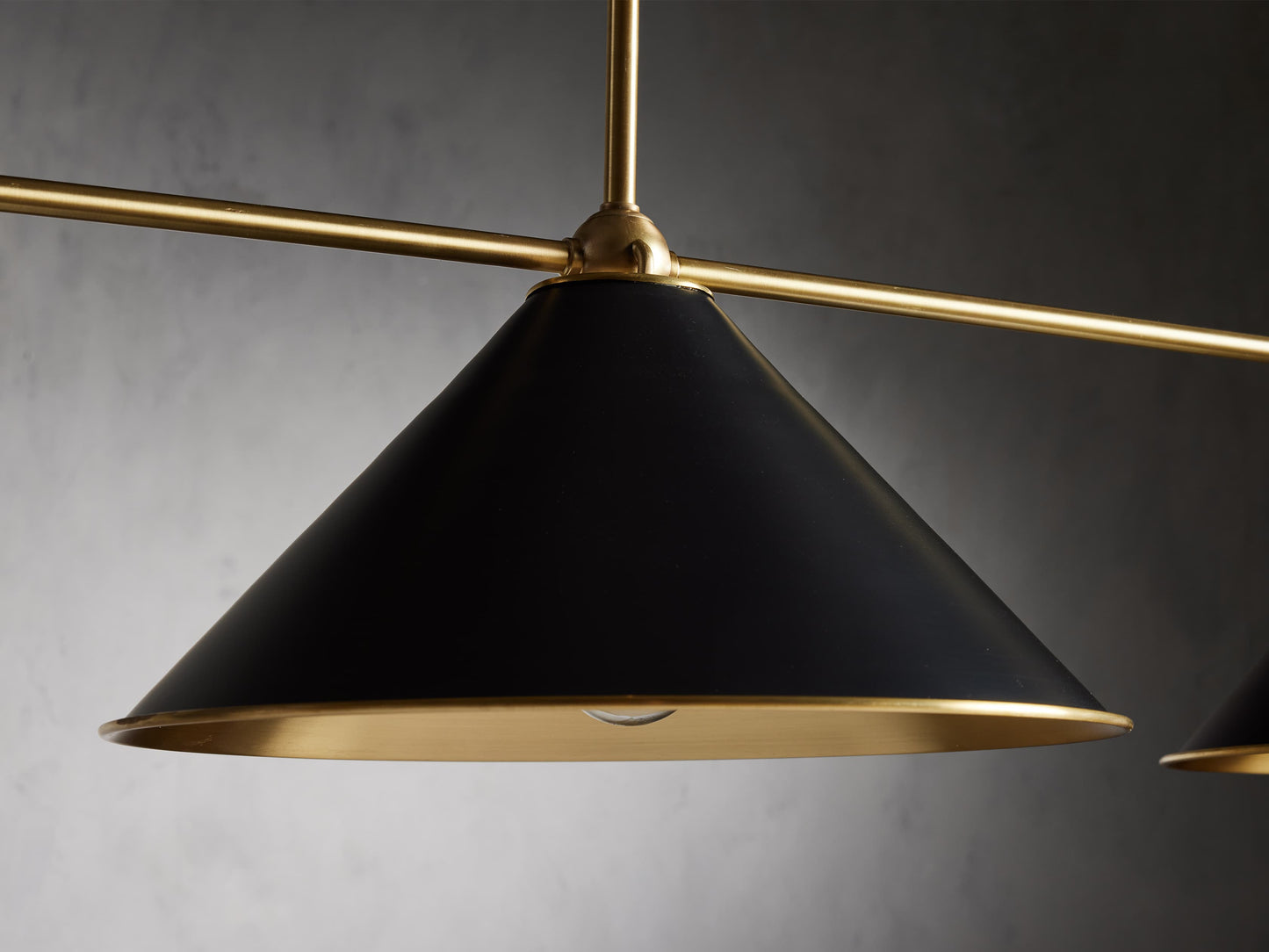 Polished Brass Cone Bar Chandelier