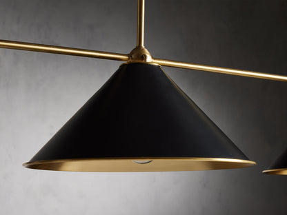 Polished Brass Cone Bar Chandelier
