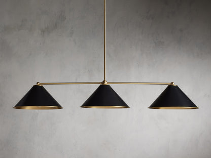 Polished Brass Cone Bar Chandelier