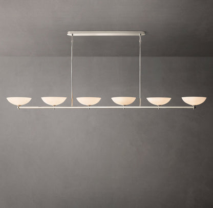 Porcelain Petal Linear LED Chandelier