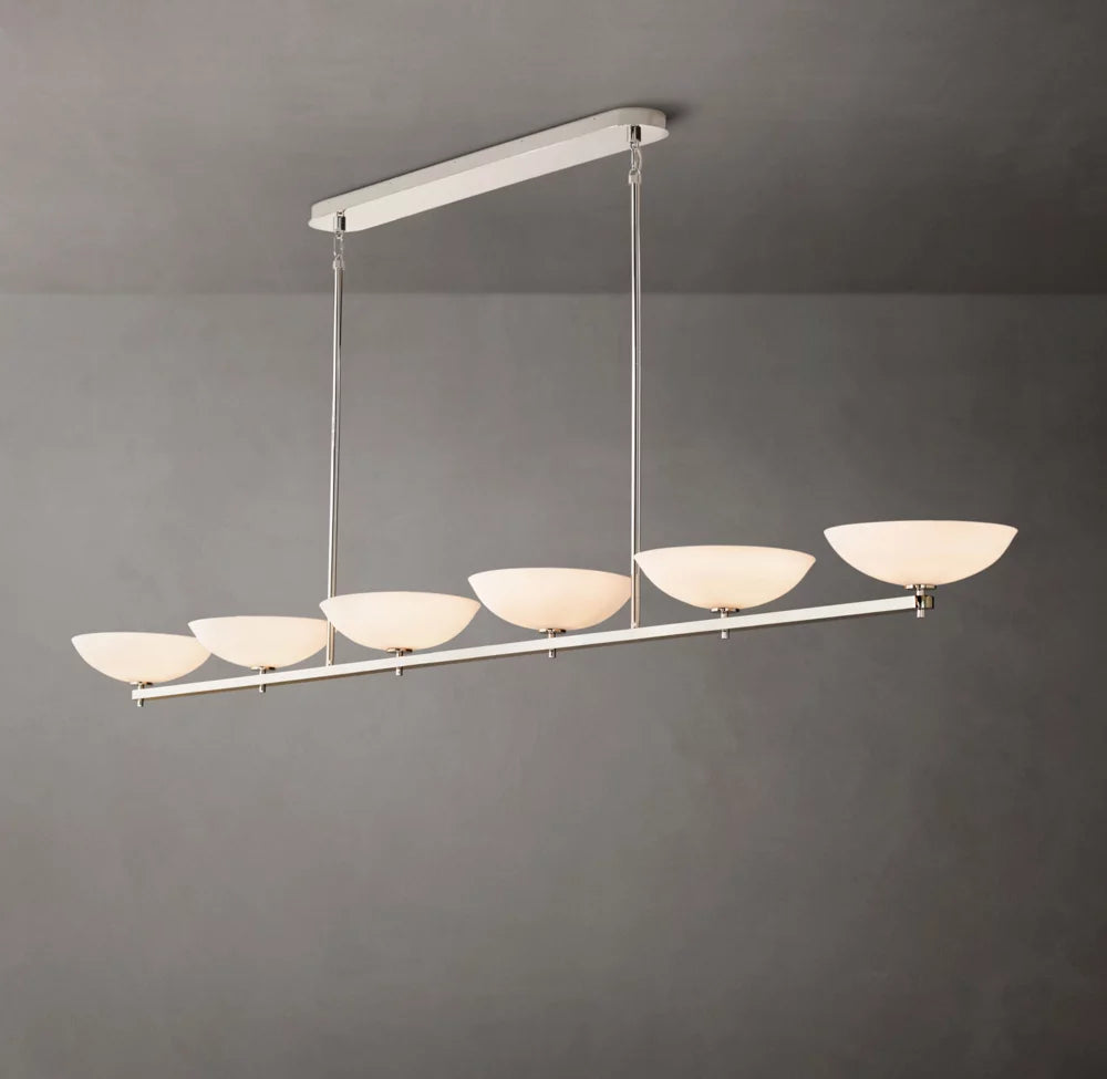 Porcelain Petal Linear LED Chandelier