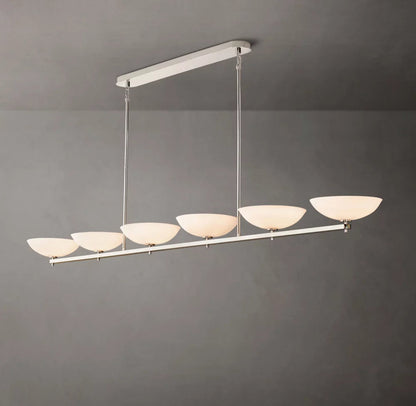 Porcelain Petal Linear LED Chandelier