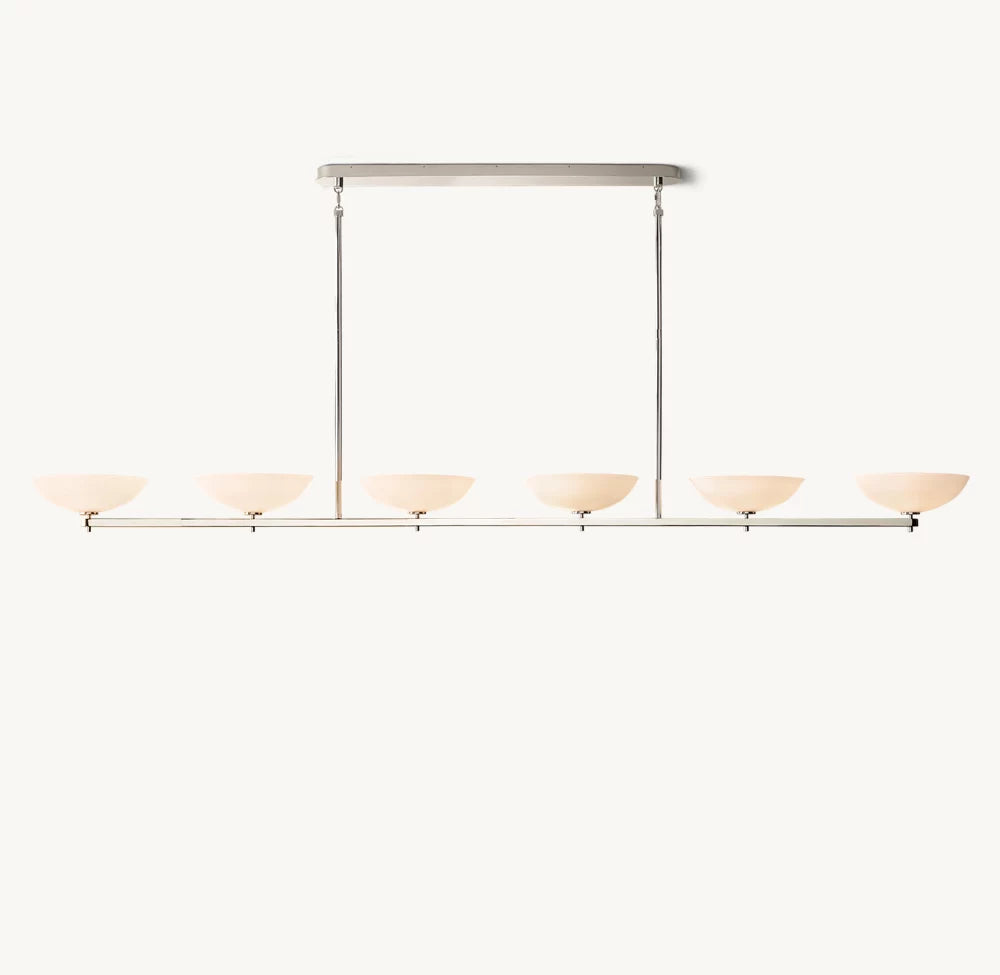 Porcelain Petal Linear LED Chandelier